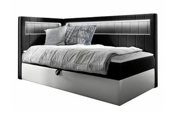 Sängram Boisdale 80x200 cm - Svart/Hvit - Møbler - Senger - Sengeramme & sengestamme