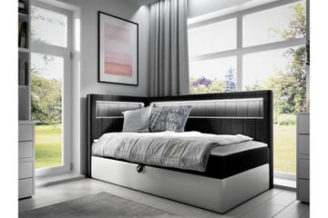 Sängram Boisdale 80x200 cm - Svart/Hvit - Møbler - Senger - Sengeramme & sengestamme