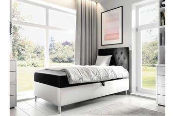 Sängram Boisdale 80x200 cm - Svart/Hvit - Møbler - Senger - Sengeramme & sengestamme