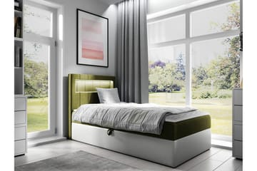 Sängram Boisdale 90x200 cm - Grønn/Hvit - Møbler - Senger - Sengeramme & sengestamme