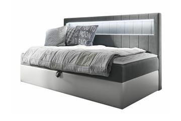 Sängram Boisdale 90x200 cm - Hvit/Grå - Møbler - Senger - Sengeramme & sengestamme