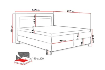 Sängram Derry 140x200 cm - Møbler - Senger - Sengeramme & sengestamme