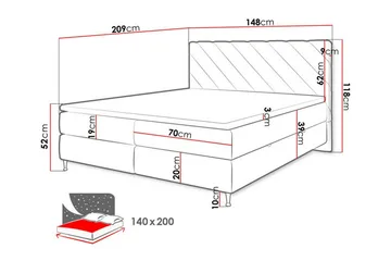 Sängram Derry 140x200 cm - Møbler - Senger - Sengeramme & sengestamme