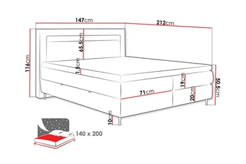 Sängram Derry 140x200 cm - Møbler - Senger - Sengeramme & sengestamme