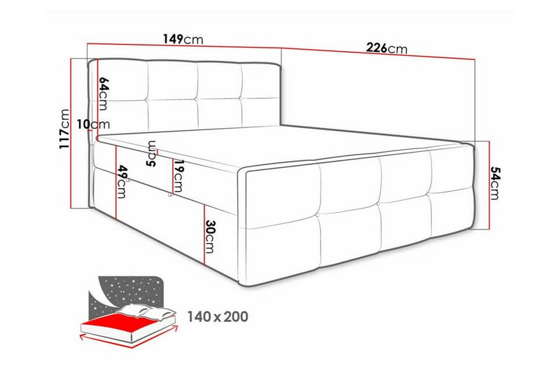 Sängram Derry 140x200 cm - Møbler - Senger - Sengeramme & sengestamme
