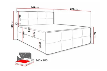 Sängram Derry 140x200 cm - Møbler - Senger - Sengeramme & sengestamme