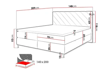 Sängram Derry 140x200 cm - Møbler - Senger - Sengeramme & sengestamme