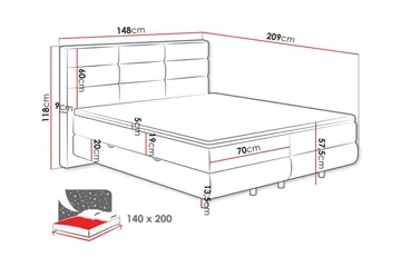 Sängram Derry 140x200 cm - Møbler - Senger - Sengeramme & sengestamme