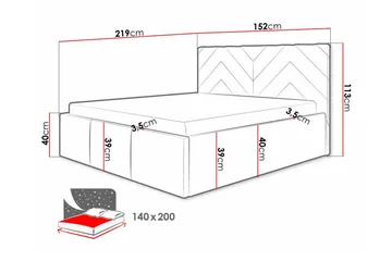 Sängram Derry 140x200 cm - Møbler - Senger - Sengeramme & sengestamme