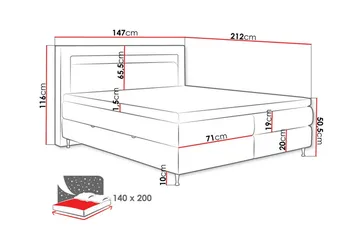 Sängram Derry 140x200 cm - Møbler - Senger - Sengeramme & sengestamme