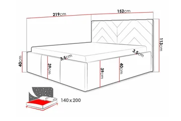 Sängram Derry 140x200 cm - Møbler - Senger - Sengeramme & sengestamme