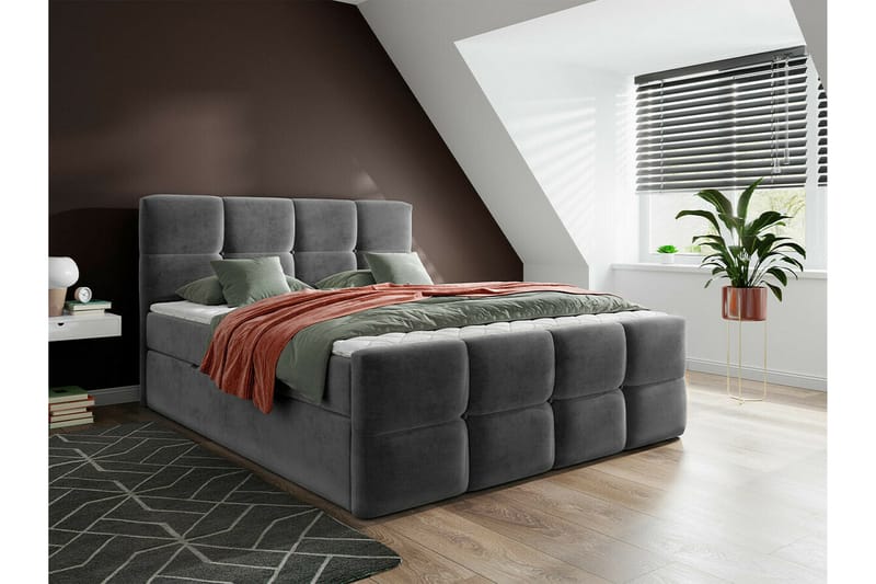 Sängram Derry 160x200 cm - Mørkegrå - Sengeramme & sengestamme
