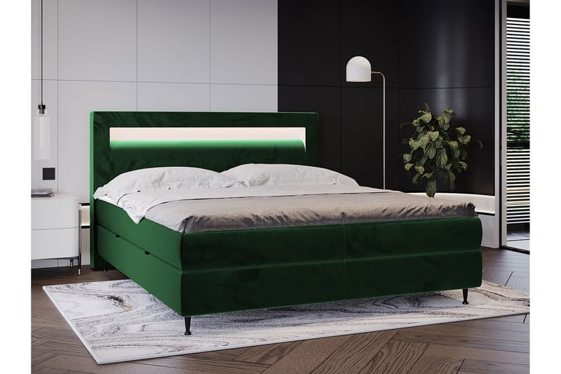Sängram Derry 160x200 cm - Mørkegrønn - Sengeramme & sengestamme