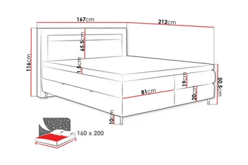 Sängram Derry 160x200 cm - Møbler - Senger - Sengeramme & sengestamme