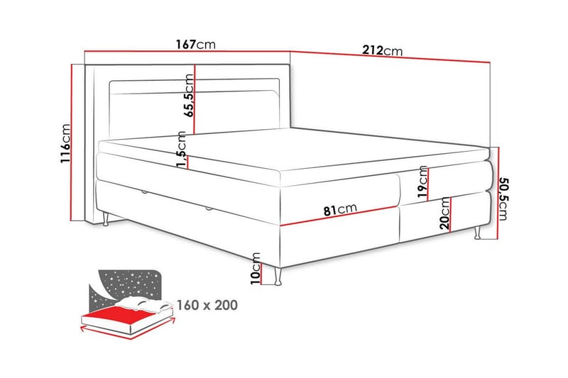 Sängram Derry 160x200 cm - Møbler - Senger - Sengeramme & sengestamme