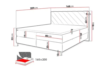 Sängram Derry 160x200 cm - Møbler - Senger - Sengeramme & sengestamme