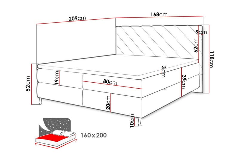 Sängram Derry 160x200 cm - Møbler - Senger - Sengeramme & sengestamme