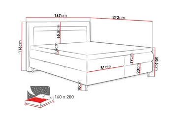 Sängram Derry 160x200 cm - Møbler - Senger - Sengeramme & sengestamme