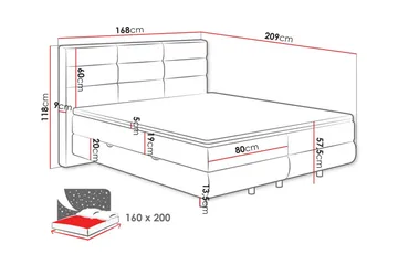 Sängram Derry 160x200 cm - Møbler - Senger - Sengeramme & sengestamme