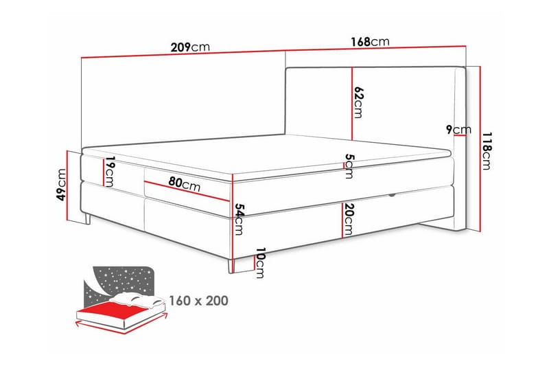 Sängram Derry 160x200 cm - Møbler - Senger - Sengeramme & sengestamme