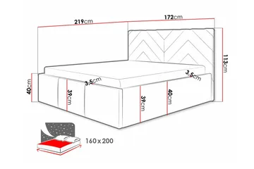 Sängram Derry 160x200 cm - Møbler - Senger - Sengeramme & sengestamme