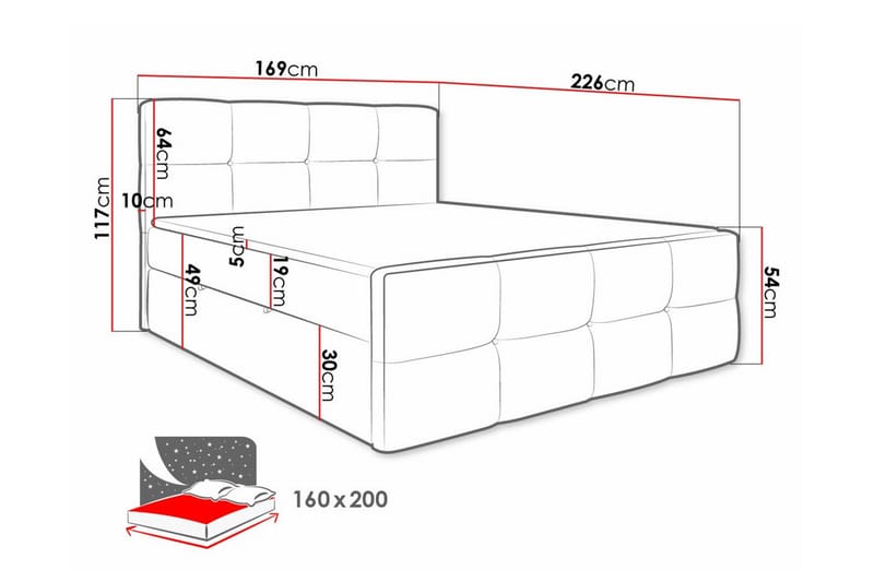 Sängram Derry 160x200 cm - Møbler - Senger - Sengeramme & sengestamme
