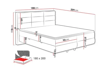 Sängram Derry 180x200 cm - Møbler - Senger - Sengeramme & sengestamme