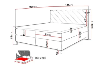 Sängram Derry 180x200 cm - Møbler - Senger - Sengeramme & sengestamme