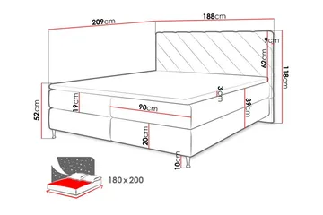 Sängram Derry 180x200 cm - Møbler - Senger - Sengeramme & sengestamme