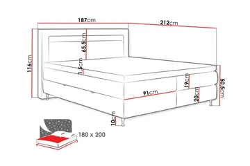 Sängram Derry 180x200 cm - Møbler - Senger - Sengeramme & sengestamme