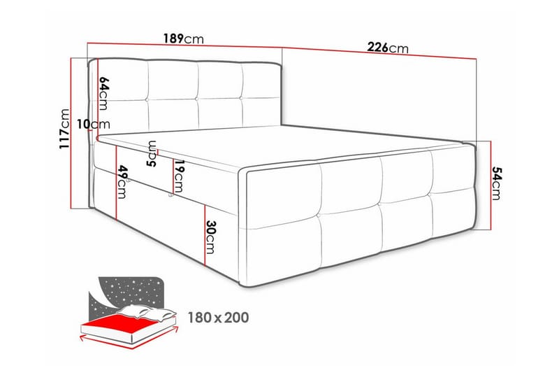 Sängram Derry 180x200 cm - Møbler - Senger - Sengeramme & sengestamme