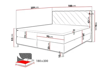 Sängram Derry 180x200 cm - Møbler - Senger - Sengeramme & sengestamme