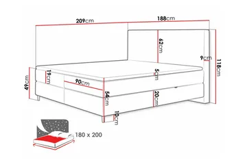 Sängram Derry 180x200 cm - Møbler - Senger - Sengeramme & sengestamme