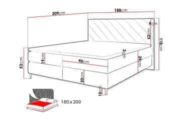 Sängram Derry 180x200 cm - Møbler - Senger - Sengeramme & sengestamme