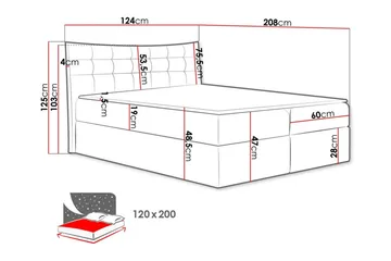 Sängram Hayton 120x200 cm - Grå - Møbler - Senger - Sengeramme & sengestamme