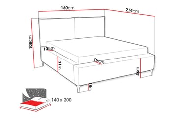Sängram Knocklong 140x200 cm - Beige - Møbler - Senger - Sengeramme & sengestamme