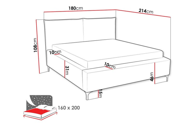 Sängram Knocklong 160x200 cm - Beige - Sengeramme & sengestamme