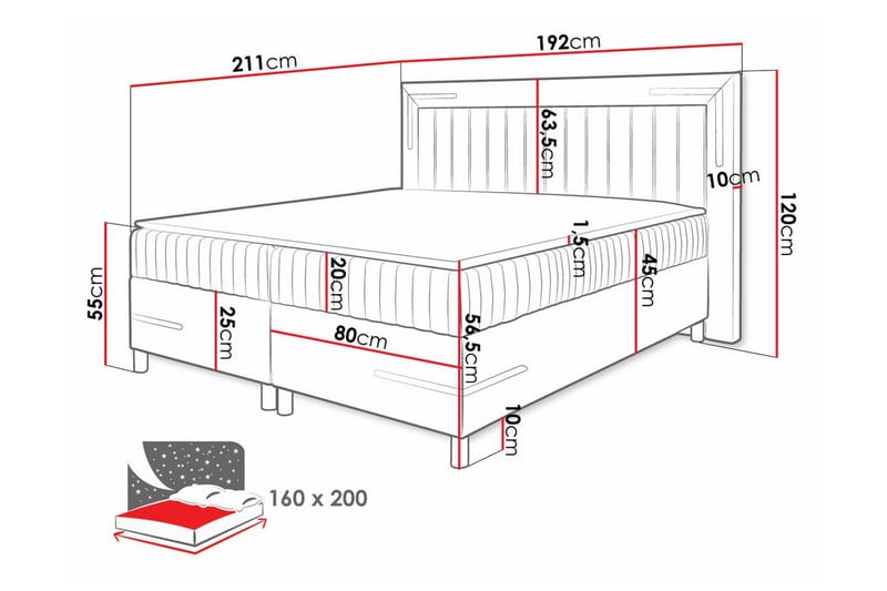 Sängram Lillsel 160x200 cm - Beige - Sengeramme & sengestamme