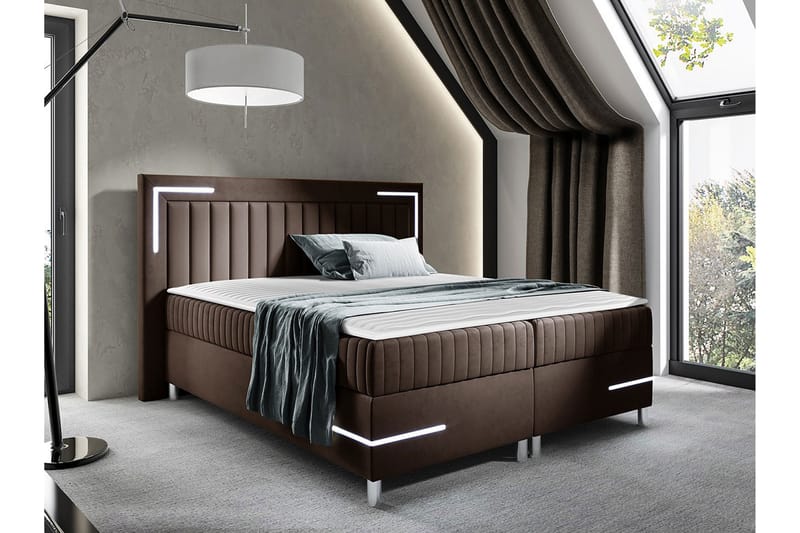 Sängram Lillsel 160x200 cm - Mørkebrun - Sengeramme & sengestamme