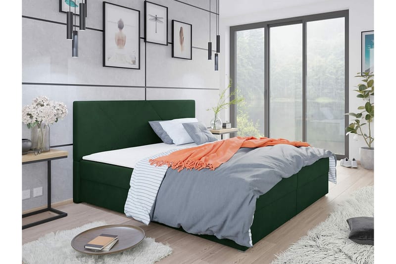 Sängram Midfeld 180x200 cm - Mørkegrønn - Sengeramme & sengestamme