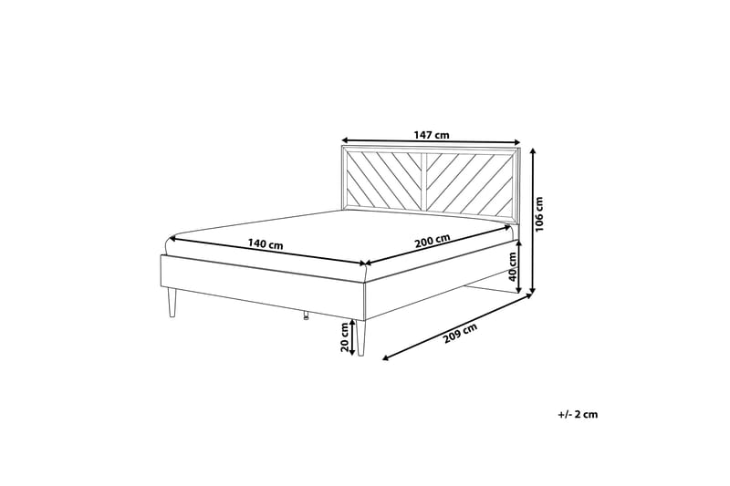 Saraly Kontinentalseng 140x200 - Tre/Natur - Møbler - Senger - Sengeramme & sengestamme