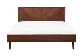 Saraly Sengeramme med Sengegavl 180x200 cm i Tre med Valnøttutseende - Brun - Møbler - Senger - Sengeramme & sengestamme
