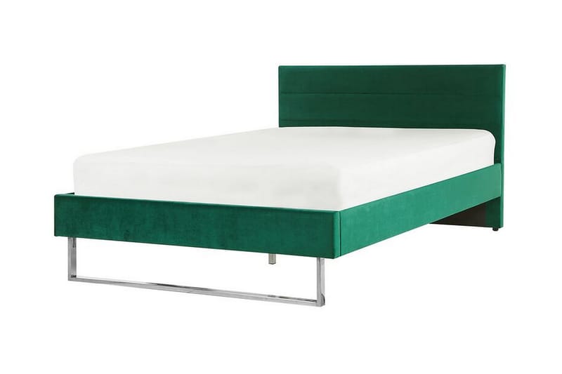 Seng Chinou 140x200 cm - Grønn/Fløyel - Sengeramme & sengestamme