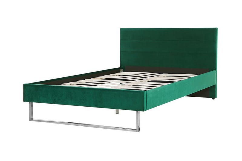 Seng Chinou 140x200 cm - Grønn/Fløyel - Sengeramme & sengestamme
