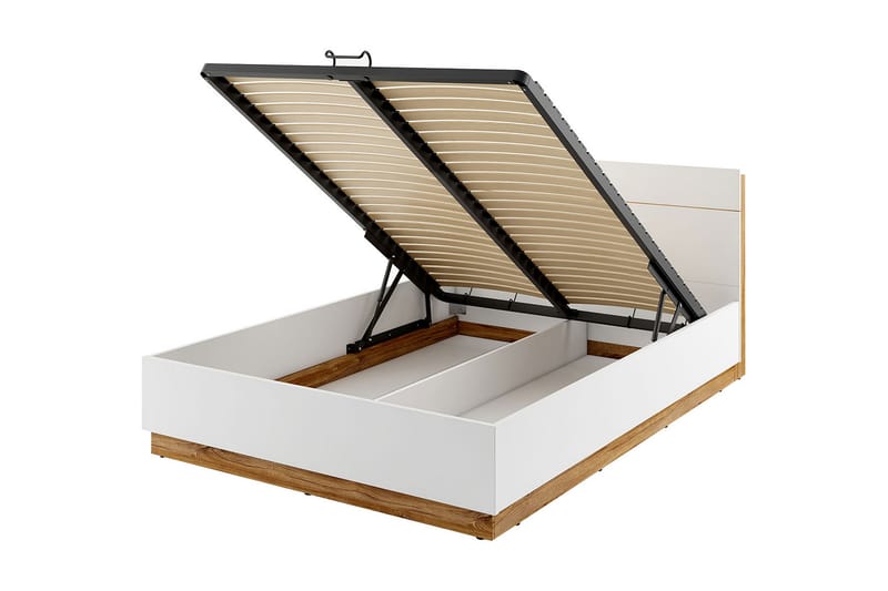 Seng Dentro 218x187x88 cm - Beige / Hvit - Møbler - Senger - Sengeramme & sengestamme