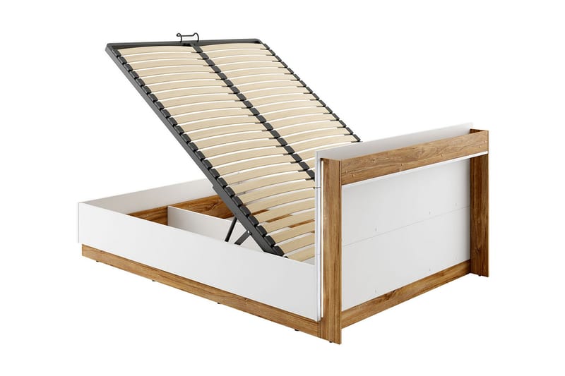 Seng Dentro 218x187x88 cm - Beige / Hvit - Møbler - Senger - Sengeramme & sengestamme