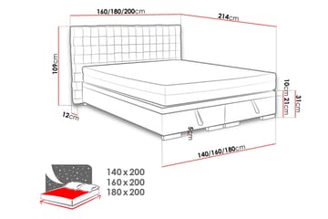 Seng Kacper 160x200 cm - Grå - Møbler - Senger - Sengeramme & sengestamme