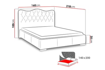 Seng Sparbuen 140x200 - Hvit - Møbler - Senger - Sengeramme & sengestamme