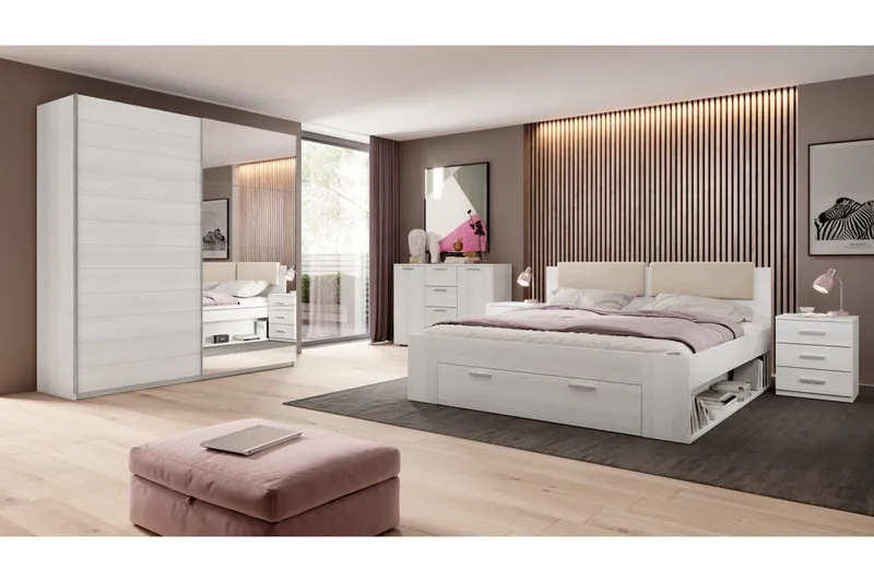 Sengeramme 180x200 cm - Askegrå|Hvit - Møbler - Senger - Sengeramme & sengestamme