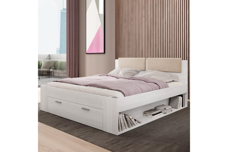 Sengeramme 180x200 cm - Askegrå|Hvit - Møbler - Senger - Sengeramme & sengestamme